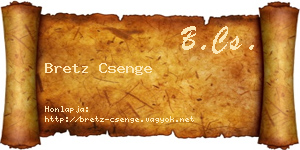 Bretz Csenge névjegykártya